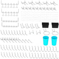 157 PCS Extra Thick Pegboard Hook Set, Metal Pegboard Accessory Organizer with Storage Bins and Peg Locks, Fits 1/4 Inch Pegboard Only, Ideal for Tools, Garage and Workshop Storage (Silver) by Unknown