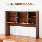 BECOMFORT Desk Hutch, Desk Organizer Shelf with 4 Storage Compartments, Wooden Display Rack, Desktop Bookshelf for Vanity Dressing Tabletop College Dorm Home & Office - Image 3