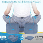 BlissTrends Thick Seat Cushion for Office Chair & Car Seat, XL, LightBlue - Image 3