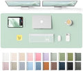 YSAGi Leather Desk Pad Protector, Office Desk Mat, Large Mouse Pad, Non-Slip PU Leather Desk Blotter, Laptop Desk Pad, Waterproof Desk Writing Pad for Office and Home (Pale Green,55" x 17.2") by YSAGi