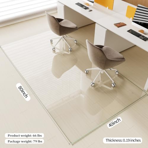 [Tempered Glass] 40" x 80" Glass Office Chair Mat for Carpet - Image 3