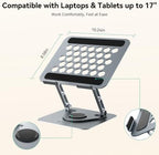 Yottamaster Adjustable Laptop Stand, 360° Rotating Aluminum Desk Stand - Image 6