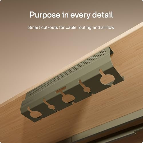 Desktronic Cable Duct Desk Green Set of 2 - Stainless Steel Cable Management Desk Cable Duct with 5 Cable Cut-Outs - Easy to Install Cable Organiser - Cable Holder - Image 5