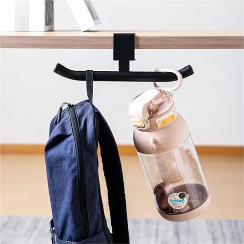 Purse Hook for Table 2PCS Desk Mount Headphones Holder Adjustable Table Hanger for Bag Purse Table Hanger Hook Clamp-On Under Desk Headphone Hanger for Hanging Things On A Desk(Black) - Image 5