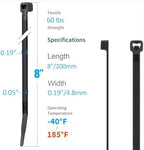 XINGO 5000 PCS Brown Zip Ties 8 Inch, 60 LBS Tensile Strength, Self-Locking Nylon Plastic Nylon PA66 Wire Ties for Indoor and Outdoor Use - Image 2