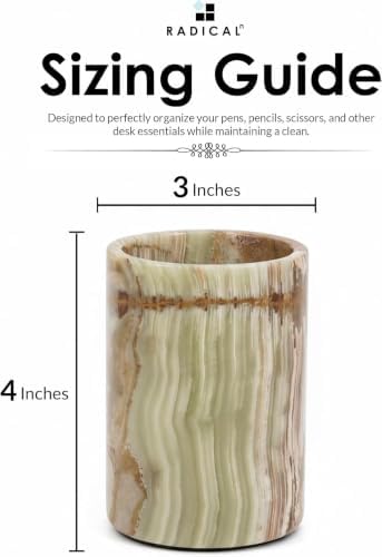 Radicaln Marble Pen Holder for Desk 4" - Pencil Holder & Makeup Brushes Cup - Image 3