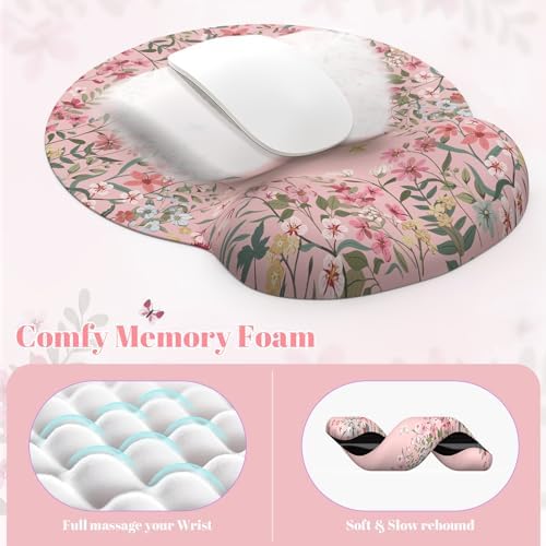 iLeadon Pink Mouse Pad, Scalloped Desk Mat Cute for Keyboard and Mouse - Image 4