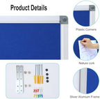 DEVELOP 60x48 Inch Large Blue Felt Bulletin Board, Wall Mounted Pin Memo Notice Cork Board with Silver Aluminium Frame for Office, Home, and Classroom, Includes 10 Push Pins - Image 2