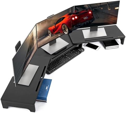 Nnewvante Bamboo Monitor Stand Riser, 60 inch Upgrade Height Large TV Riser by Nnewvante