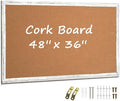 Large Cork Board Bulletin Board, 48"x36" Corkboard for Wall by QUEENLINK