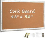 Large Cork Board Bulletin Board, 48"x36" Corkboard for Wall by QUEENLINK
