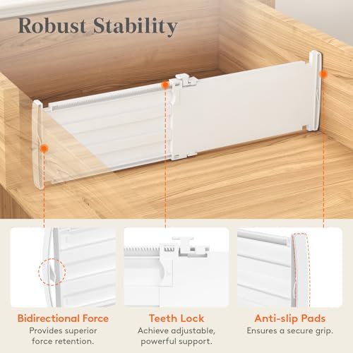 Lifewit 5" Tall Drawer Dividers, Adjustable Deep Drawer Organizer Clothes - Image 5