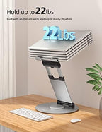 Nulaxy 18" Height Telescopic 360 Rotating Aluminum Laptop Stand Desk Silver - Image 5