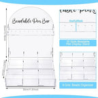 Glenmal Bead Pen Bar Holder with Sorting Tray 10 Slots Display Stand Storage Organizer with Bead 9 Grid Organizer Box Divided Storage Case for DIY Home Office (Acrylic) - Image 3