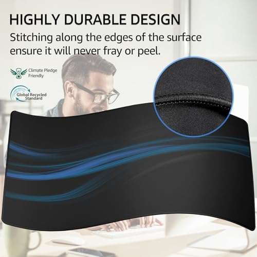 KTRIO Oversized Gaming Mouse Pad Desk Mat for Gamer, 47.3" x 23.6", Black - Image 3