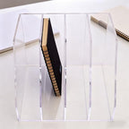 Febwind Clear Acrylic Vertical File Organizer, 4 Compartment Desk Organizer Magazine Holder, Thick Transparent Folder Rack for Documents, Books, Files for Office Home Classroom - Image 7