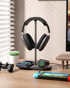 HiWe Headphone Stand, 2-in-1 MagSafe Wireless Charger for iPhone/iWatch - Image 6