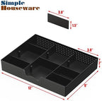 Simple Houseware Drawer Organizer Tray, 9 Compartments, 2-Pack, Black - Image 7