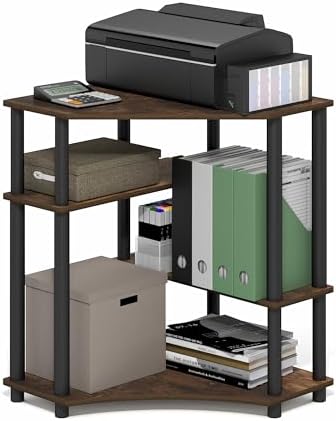 Furinno Turn-N-Tube Toolless Corner Desk, Gaming Desk, Amber Pine by Furinno-FitsYourSpaceFitsYourBudget