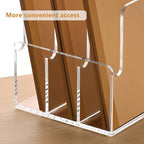 SANRUI Clear Acrylic Magazine File Holder Vertical Desk Organizer 3-Slot - Image 7