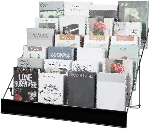 Queekay 6 Tier Wire Countertop Rack black Comic Book Holders Wide Wire Magazine Rack Tabletop Display Stand for Table Top Book Brochure Literature Comic Greeting Card Shelf Holder Stand by Queekay