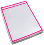 C-Line Neon Stitched Shop Ticket Holders, Pink, Both Sides Clear, 9 x 12 Inches, 15 per Box (43919) - Image 2