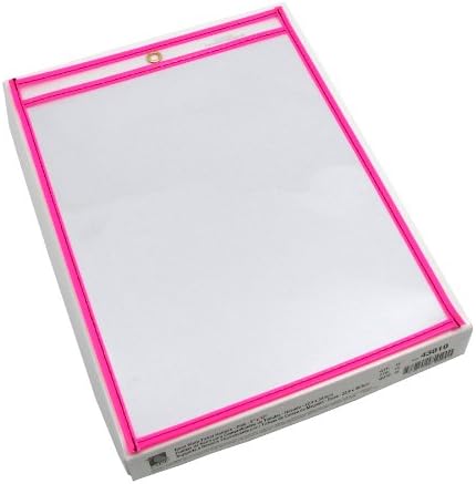 C-Line Neon Stitched Shop Ticket Holders, Pink, Both Sides Clear, 9 x 12 Inches, 15 per Box (43919) - Image 2