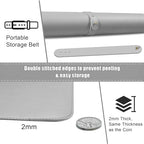 BLESWIN Large Desk Pad, 47.2'' x 23.6'', Office Desk Mat, Computer Mat for Desk, Leather Desk Pad Protector, Sewing Desk Blotter, Desktop Writing Pad for Office/Home/Decor Light Grey - Image 3