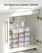 Vtopmart 8 Pack Small Clear Stackable Storage Drawers for Desk, Countertop - Image 4