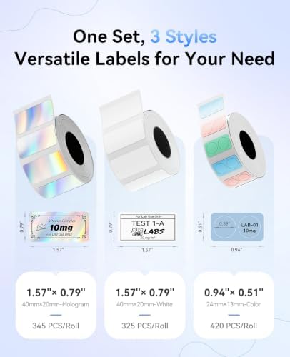 NIIMBOT M2/M3 Thermal Transfer Labels 3 Rolls Multi-Color Pack - Image 3