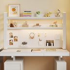 Desktop Hutch Bookshelf, 2-Tier Metal Desk Shelf for Top of Desk by Alzeli