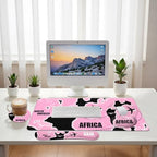 Pink World Map Desk Mat Set Travel Route Large Mouse Pad with Wrist Rest 4in1 Desk Mat for Desktop Ergonomic Keyboard Wrist Support Anti-Slip Computer Ergonomic Mouse Pad Home Office Gaming - Image 6