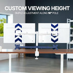 VIVO Dual Monitor Desk Mount, Heavy Duty Fully Adjustable Stand, Fits 2 LCD LED Screens up to 32 inches, White, STAND-V032W - Image 5