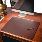 Dacasso 24” x 19” Chocolate Brown Leather Desk Pad w/Out Rails - Executive Desk Surface Protector - Luxury Leather Desk Blotter for Writing - Image 2