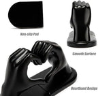 Decorative Bookends Solid Hearthands Sculpture Resin Book Ends, Black - Image 5