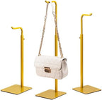 3-Pack Adjustable Tabletop Purse & Banner Display Stands, Gold by Josmimic