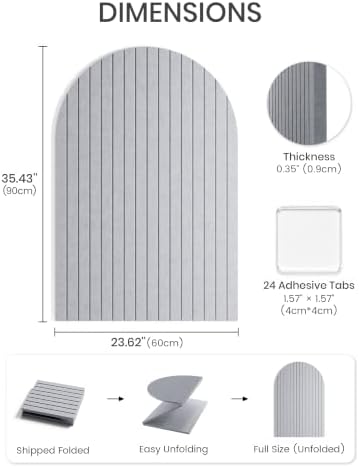 Large Arched Felt Bulletin Board 35.4''×23.6'', Soft Gray - Image 3