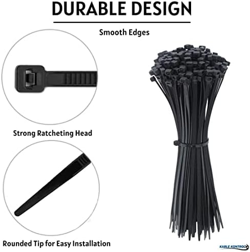 Kable Kontrol Cable Zip Ties, 14 Inch, 6000 Pcs, 50lbs Test, Black - Image 4