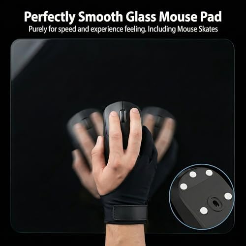 Tempered Glass Gaming Mousepad, 13x16 inch Black Tempered Glass Mousepad, Professional Esport MousePads, Durable Mouse Mat, Smooth Surface - Image 6