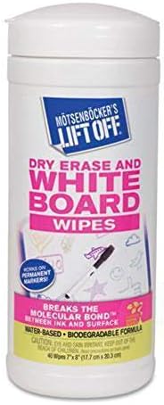 Dry Erase Cleaner Wipes, Cloth, 7 x 12, 40/Canister, 6 Canisters/Carton - Image 3