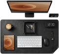 LL LEATHER LOVERS Leather Desk Mat, 20" x 34" Black, Desk Mouse Pads on Top of Desks, Non Slip Top Grain Leather Desk Blotter, Laptop Desk Mat, Desk Writing Pad for Office and Home by LLLEATHERLOVERS