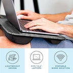LAPGEAR Home Office Lap Desk – Gray Woodgrain, Fits 15.6” Laptops - Image 2