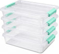 6 Qt Clear Storage Bins with Lids, Sensory Bins,Plastic Stackable Storage Containers with Secure Latches,Multi-Purpose Classroom Storage Organizer for Craft Supplies,Paper & Office Stationery,4 Pack by AREYZIN