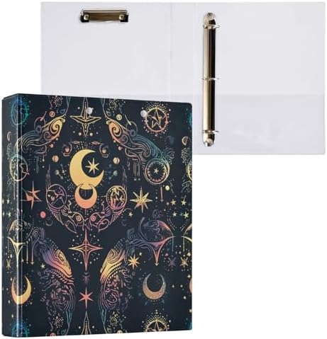 ALAZA Moon Stars Alchemy Witch 3 Ring Binder 1.5 Inch Three Ring Office Binders w/clipboard & 3 Pockets, Hold 200 Sheets, 1pc - Image 3