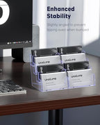 Uniclife 4 Pack Acrylic Business Card Holder for Desk 8 Slots Clear Business Card Display Stand for Men & Women Desktop Business Card Organizer Card Stand for Office Home Exhibition, 480 Card Capacity - Image 6