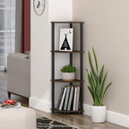Furinno TURN-N-TUBE Corner Shelf, 4-Tier Corner Bookshelf, Display Storage Shelves with Open Shelves, for Organization and Storage, Living Room, Home Office, Garage, Columbia Walnut - Image 2