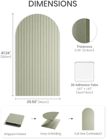Large Arched Felt Bulletin Board 47.2''×25.5'', Sage - Image 3