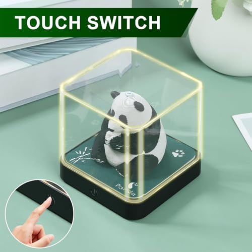 3D Calendar 2027, Desk Time Piece Calendar 2027,Tear-Away 3D Paper Art Notepad w LED Lights,Creative 3D Memo Artsy Pad Calendars, DIY Paper Carving Gift (Panda-A) - Image 3