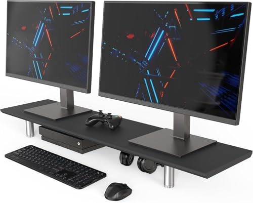 Fenge 39.4” Dual Monitor Stand with Height Adjustable Legs, Black by Fenge
