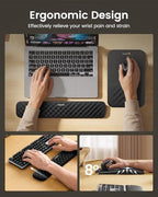 ProtoArc KMP50 Ergonomic Mouse Pad with Wrist Rest, Lycra Surface, Black - Image 2